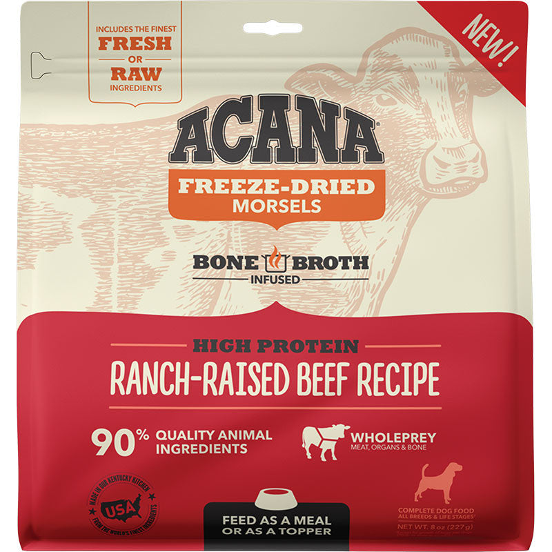 Acana Dog Grain Free Freeze Dried Morsels Beef 8oz 064992715663