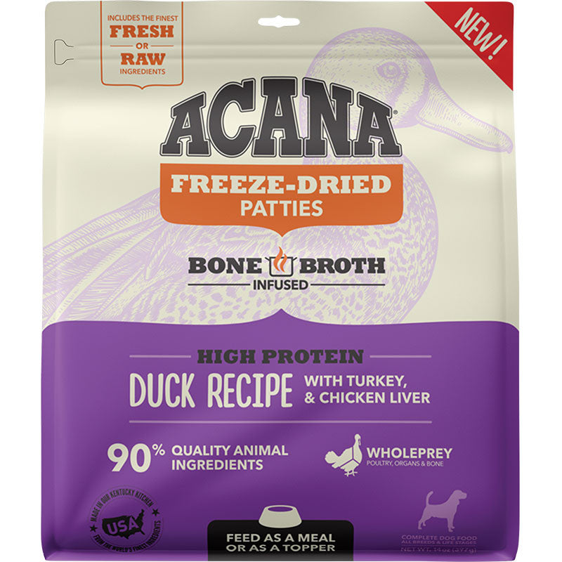 Acana Dog Grain Free Freeze Dried Patties Duck 14oz 064992715632