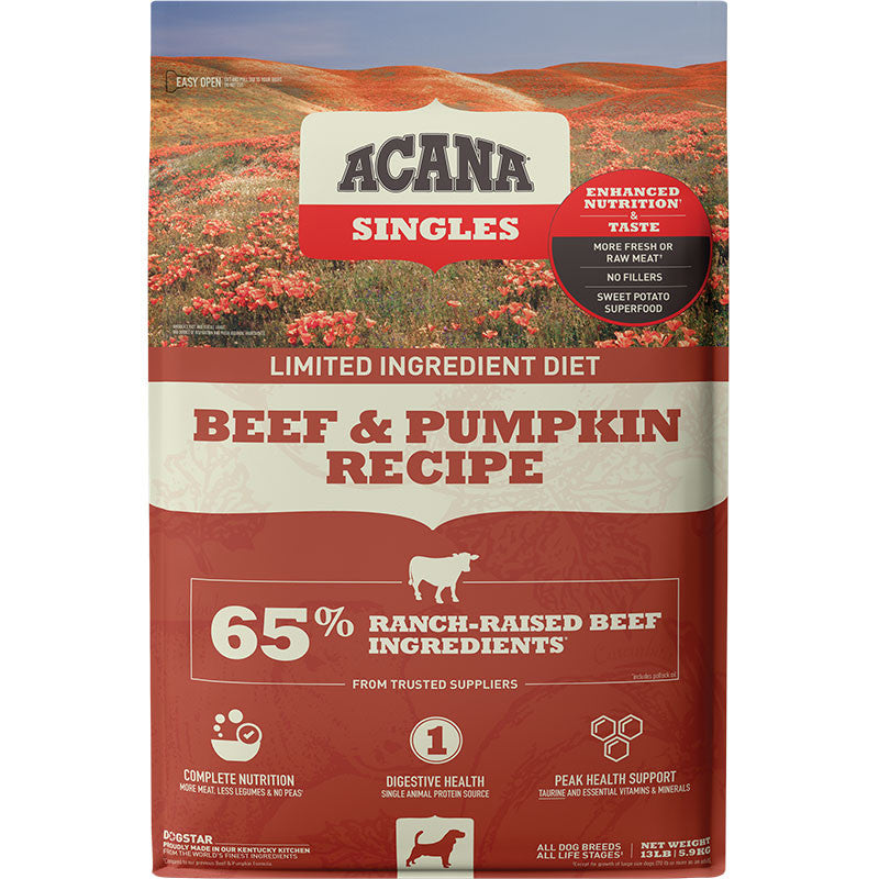 Acana Dog Grain Free Singles Beef & Pumpkin 13lb 064992714048