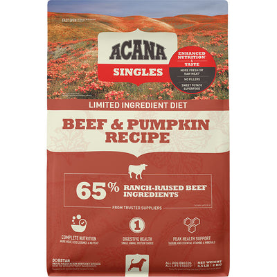 Acana Dog Grain Free Singles Beef & Pumpkin 4.5lb 064992714031