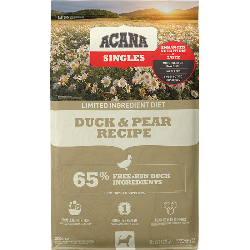 Acana Dog Grain Free Singles Duck & Pear 25lb 064992713973