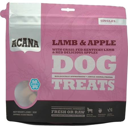 Acana Singles Grain Free Limited Ingredient Diet Lamb And Apple Formula Dog Treats-3.25-oz-{L+x} 064992710903