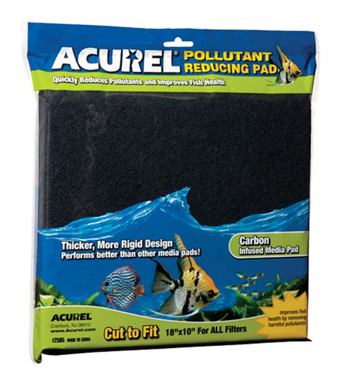 Acurel Cut to Fit Carbon Filter Media Pad Black 18 in x 10 - Aquarium
