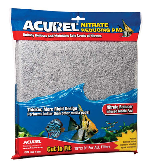 Acurel Cut to Fit Nitrate Reducing Filter Media Pad Grey 18 in x 10 - Aquarium