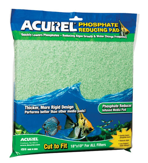 Acurel Cut to Fit Phosphate Reducing Filter Media Pad Green 18 in x 10 - Aquarium