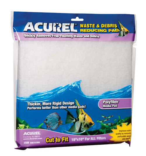 Acurel Cut to Fit Poly Fiber Filter Media Pad White 18 in x 10 - Aquarium