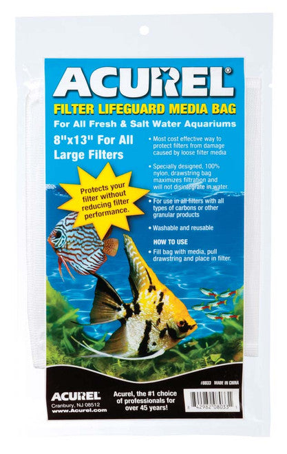 Acurel Filter Lifeguard Media Bag White 8 in x 13 - Aquarium