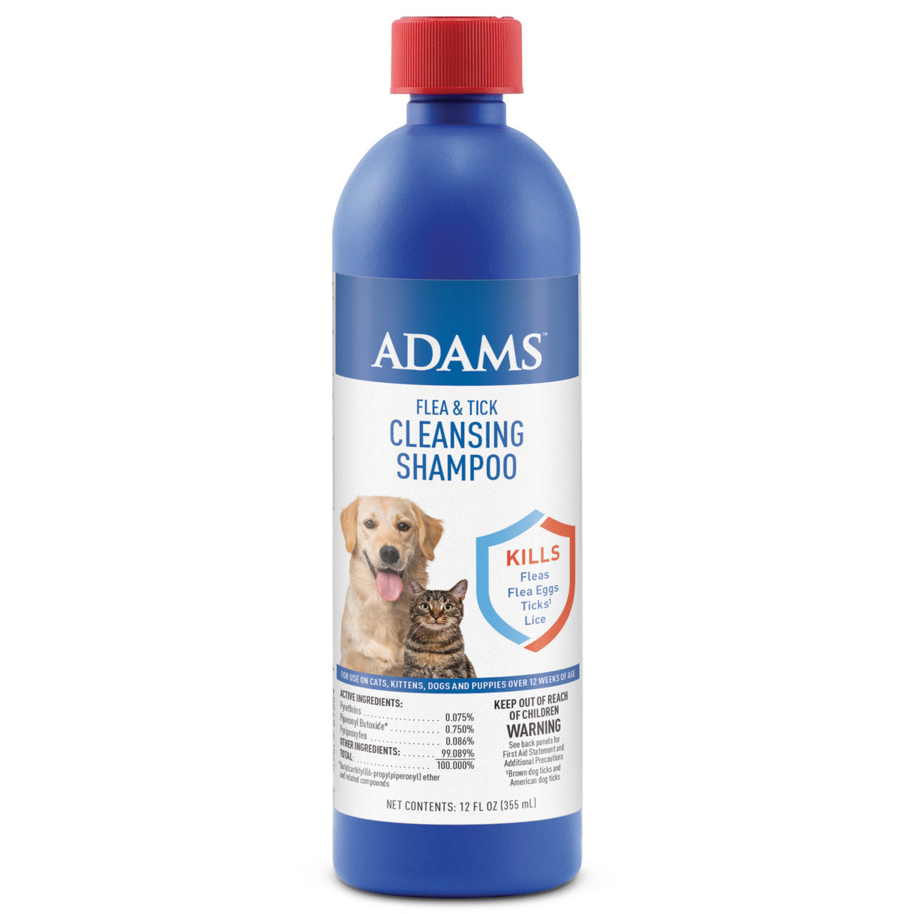 Adams Flea & Tick Cleansing Shampoo Clear 12 Ounces