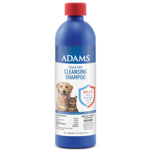 Adams Flea & Tick Cleansing Shampoo Clear 12 Ounces - Dog
