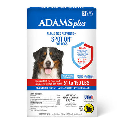 Adams Plus Flea & Tick Prevention Spot On for Dogs X - Large 61 to 150 lbs - Dog