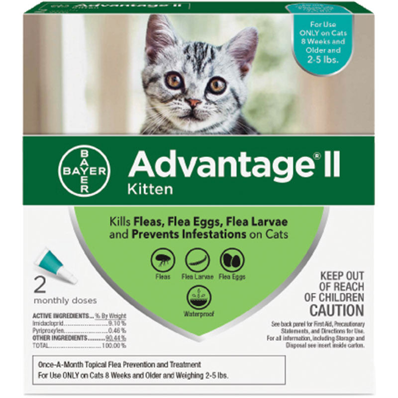 Advantage Ii Cat Kitten Turquise 2 Pack 724089114167