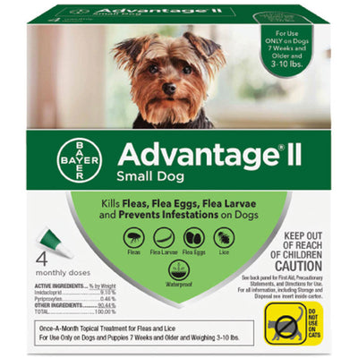 Advantage Ii Dog Small Dog 3-10lb Green 4 Pack 724089202406