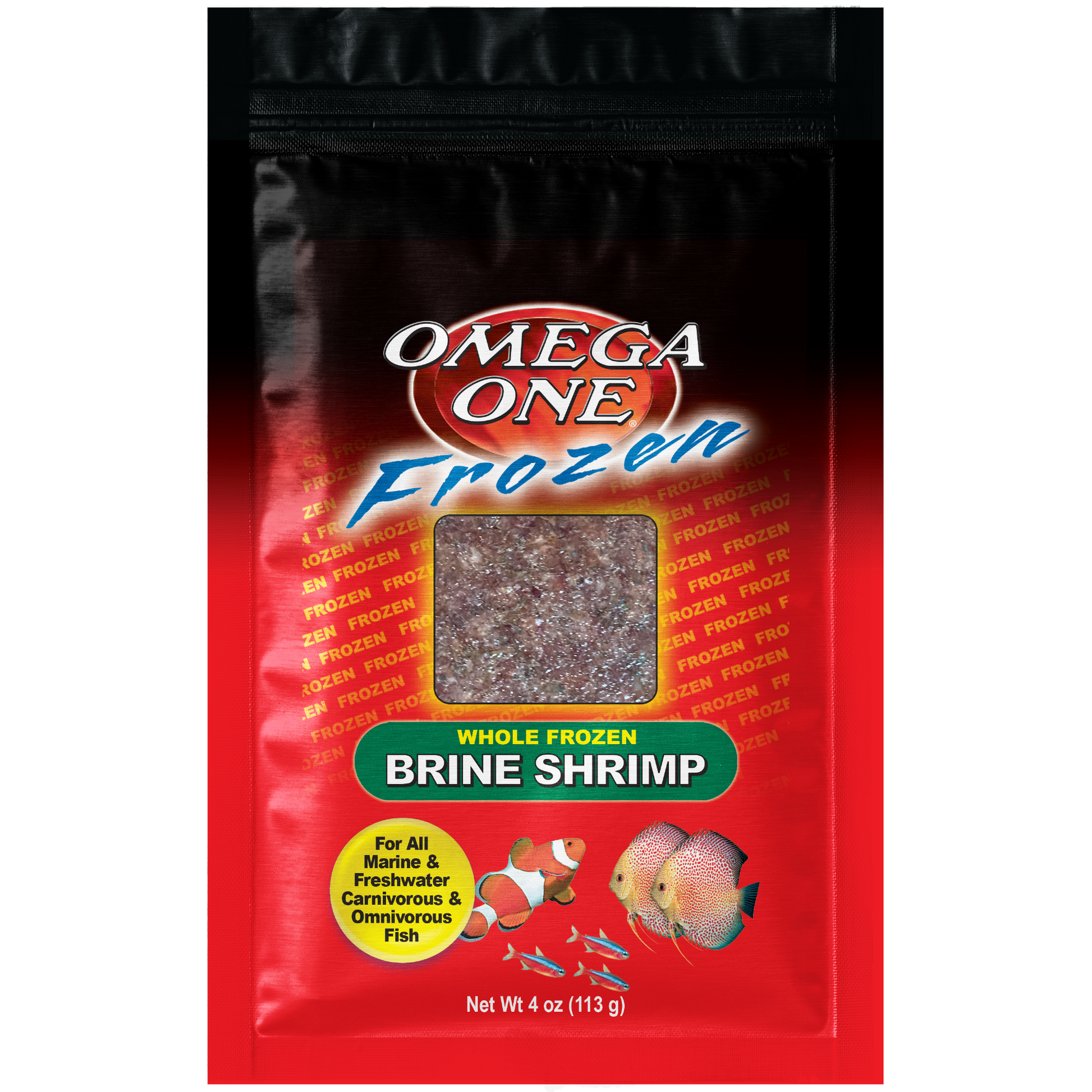 Omega One Whole Frozen Brine Shrimp Fish Food 4 oz SD-5 098220062311