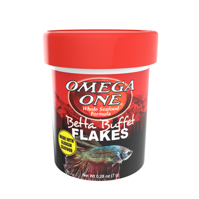 Omega One Betta Buffet Flakes Fish Food .28 oz 698220011717