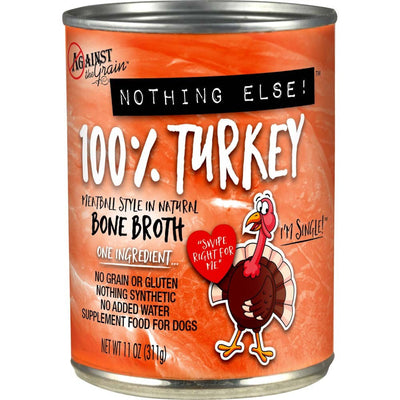 Against the Grain Nothing Else 100% One Ingredient Adult Wet Dog Food Turkey 11oz