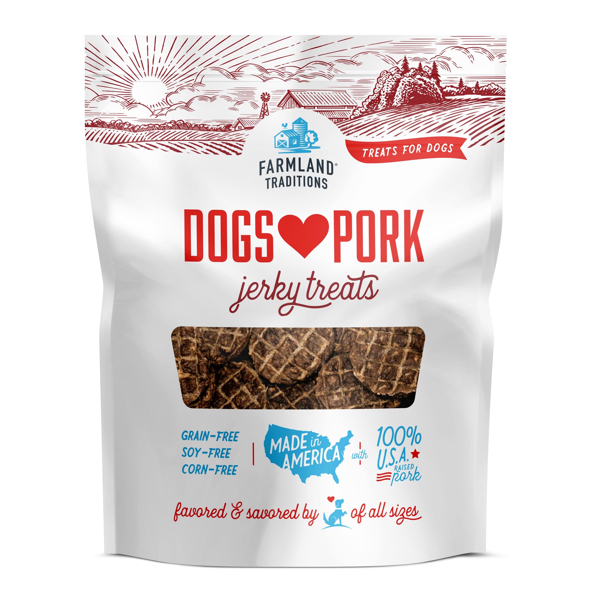 Farmland Traditions Dogs Love Pork Jerky Dog Treats 40 oz 884713000751
