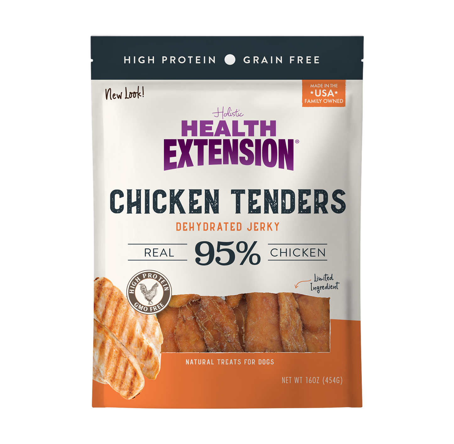 Health Extension Chicken Teners Jerky Orange 16 oz 784672107228