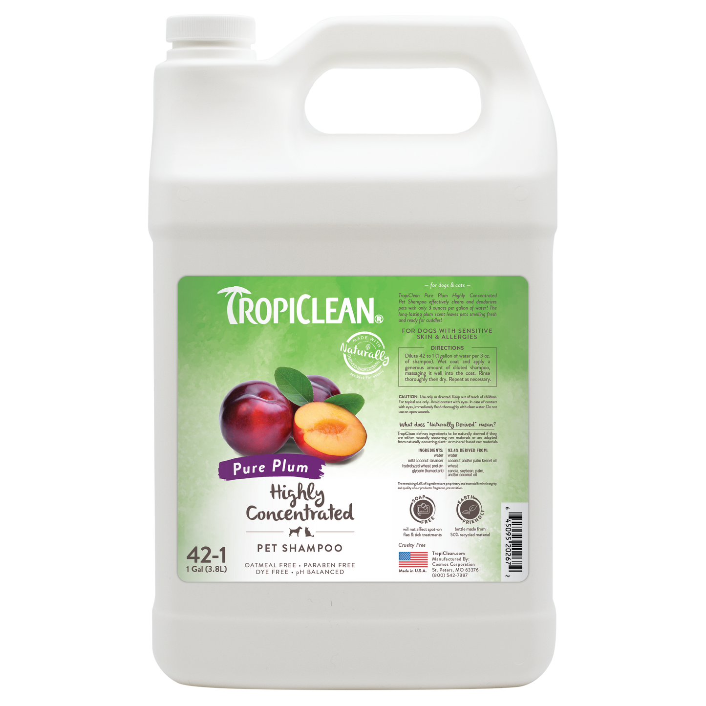 TropiClean Highly Concentrated Pet Shampoo Pure Plum 1 gal 645095202672