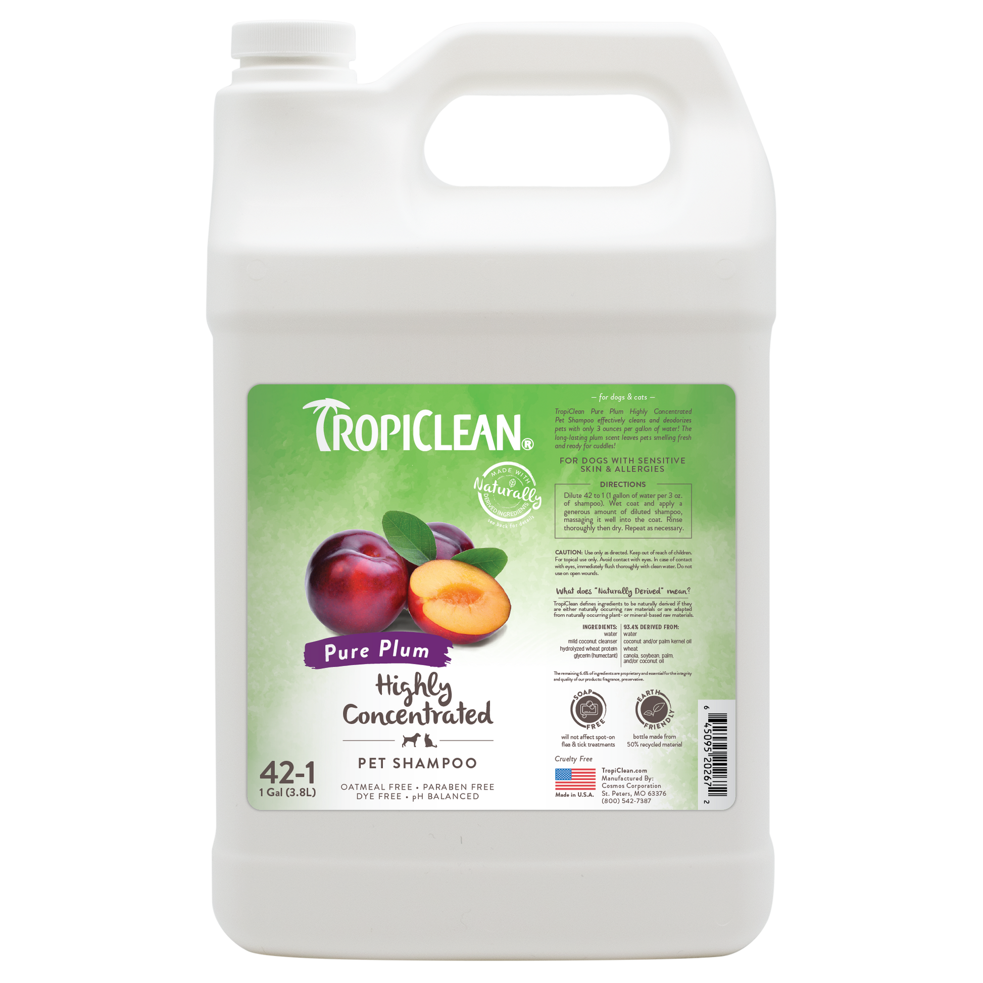 TropiClean Highly Concentrated Pet Shampoo Pure Plum 1 gal 645095202672