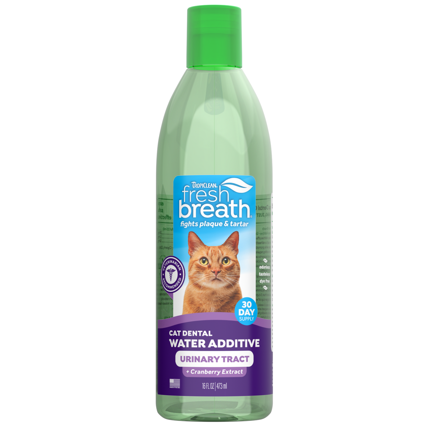 TropiClean Fresh Breath Cat Dental Water Additive & Urinary Tract Support 16 oz 645095008809