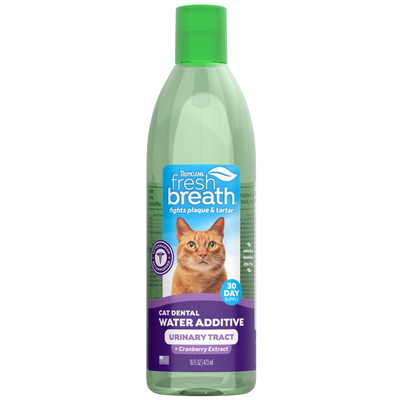 TropiClean Fresh Breath Cat Dental Water Additive & Urinary Tract Support 16 oz 645095008809