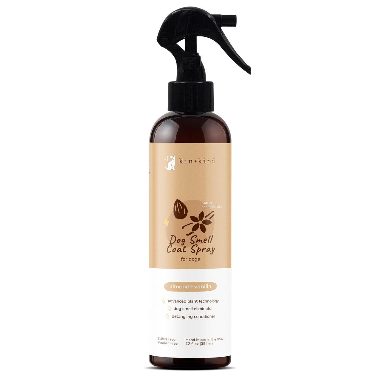 Almond & Vanilla Natural Coat Spray for Dog Smells 12 oz 850027253084