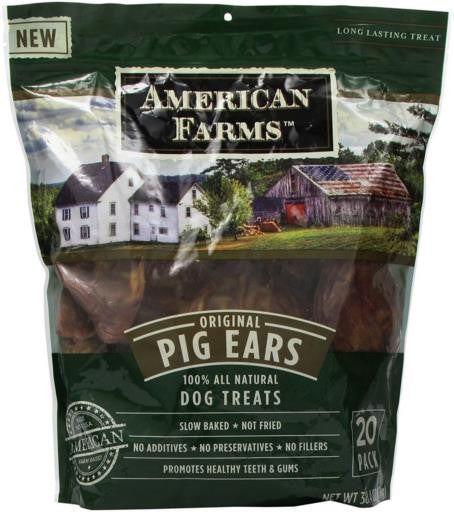 American Farms Pig Ear Bagged - Natural 38.4 oz. {L + 1} 481016 Dog