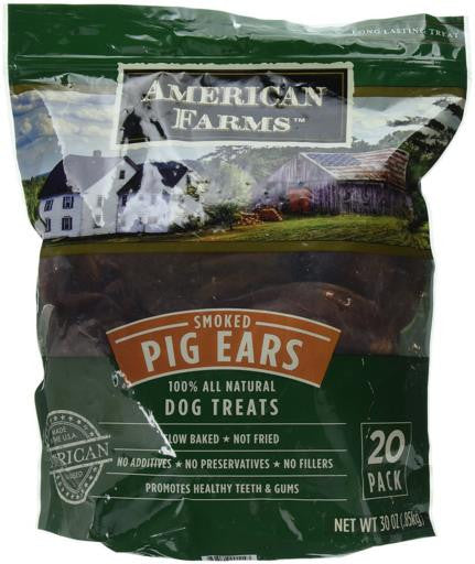 American Farms Smoked Pig Ear 38.4Z Bagged {L - 1}481019 - Dog