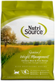 NutriSource Senior Weight Management Dry Cat Food Chicken Meal & Peas 12 lb 073893280224