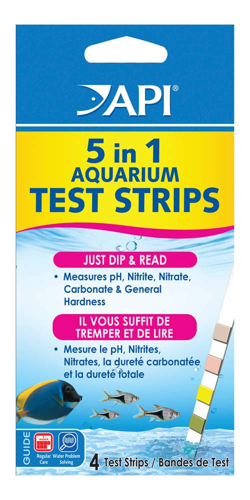API 5 In 1 Aquarium Test Strips 4 Ct. 172128 317163080337 – Pets Warehouse