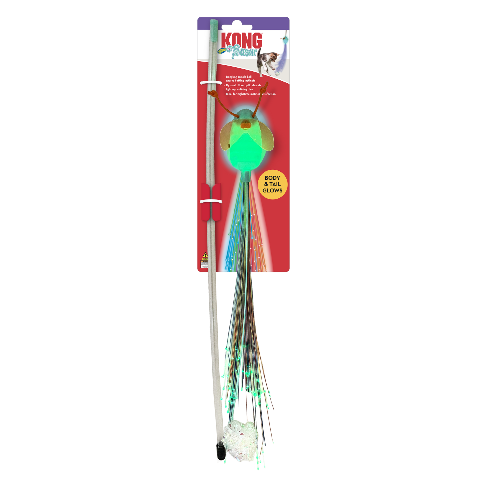 KONG Teaser Glow Firefly Cat Toy 035585517032