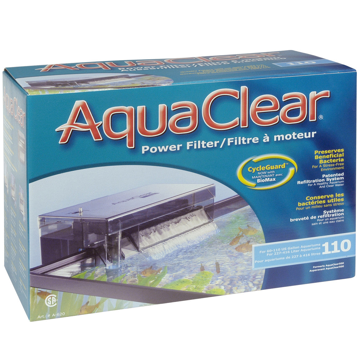 AquaClear 110 Power Filter, cETLus Listed (Inc. A622, A623 & A1374) 015561106207