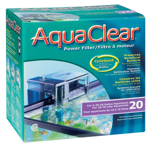 AquaClear 20 Power Filter cETLus Listed (Inc. A597 A598 & A1370) - Aquarium