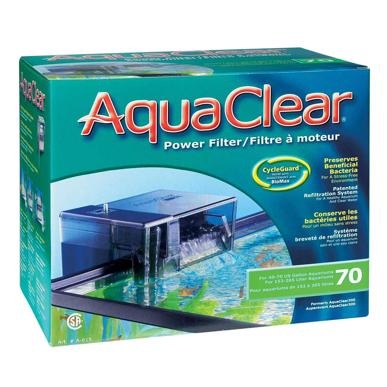 AquaClear 70 Power Filter, cETLus Listed (Inc. A617, A618 & A1373) 015561106153