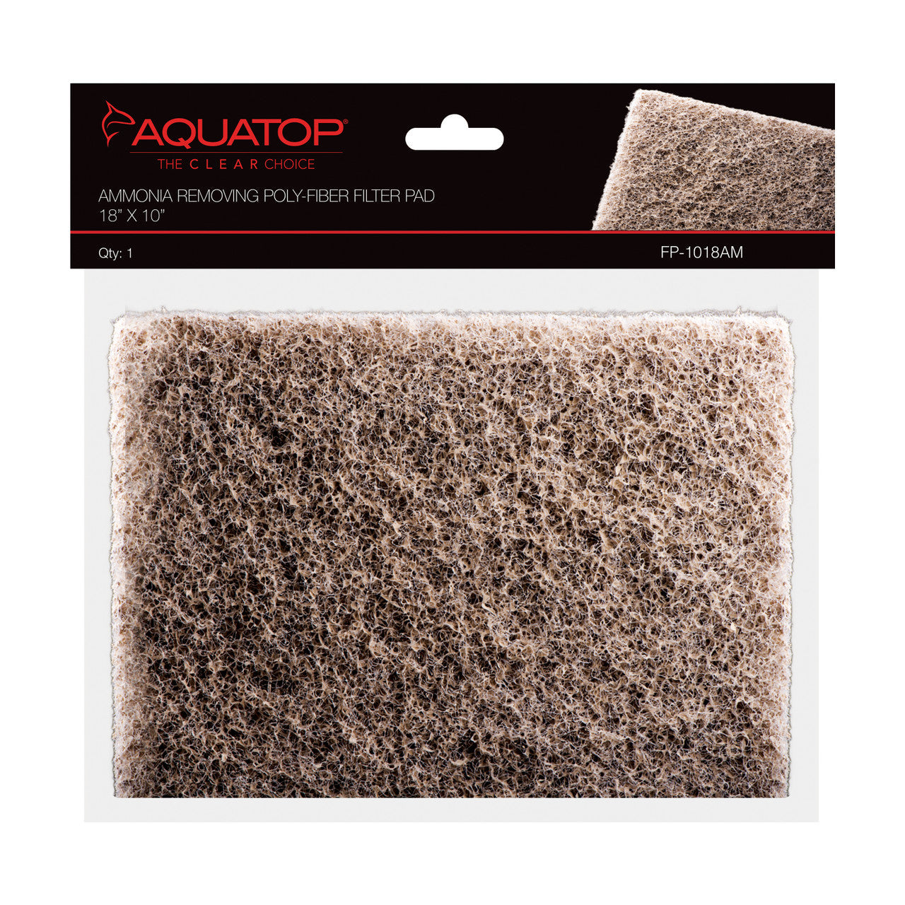 Aquatop Ammonia Removing Poly-fiber Filter Pad 18x10, 1pc