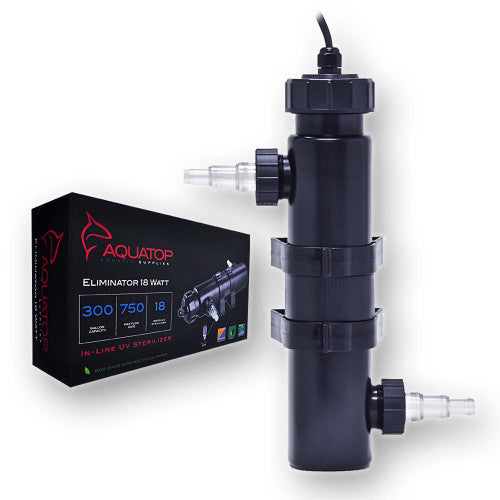 Aquatop Eliminator Series In - Line UV Sterilizer Black 18 Watt - Aquarium