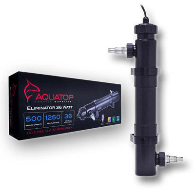 Aquatop Eliminator Series In - Line UV Sterilizer Black 36 Watt - Aquarium