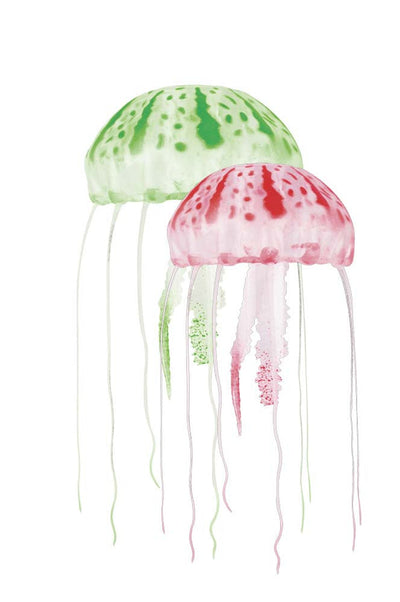 Aquatop Floating Jellyfish Aquarium Ornament Green/Red 2 in & 3in 2 Pack