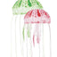 Aquatop Floating Jellyfish Aquarium Ornament Green/Red 2 in & 3in Pack