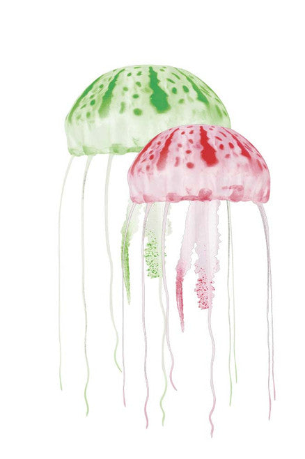 Aquatop Floating Jellyfish Aquarium Ornament Green/Red 2 in & 3in Pack