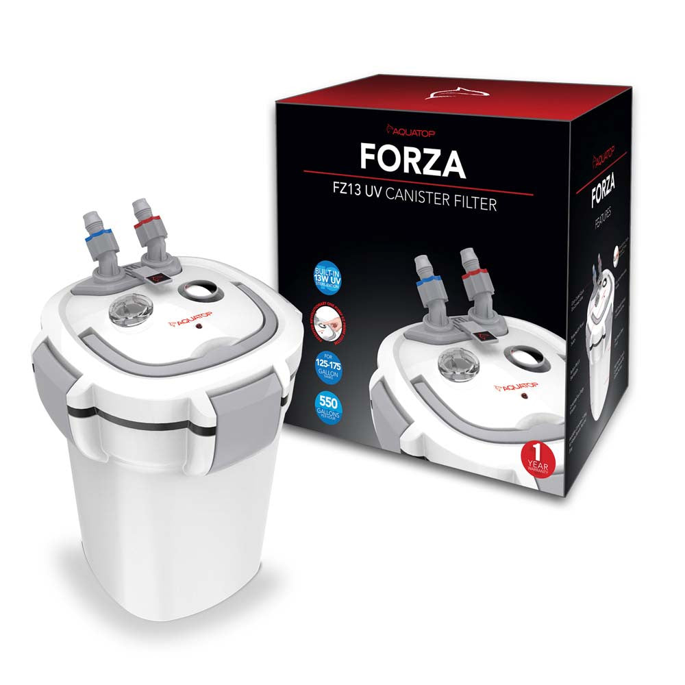 Aquatop FORZA FZ13 Canister Filter with UV Sterilizer White, Grey