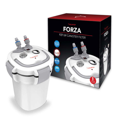 Aquatop FORZA FZ7 Canister Filter with UV Sterilizer White Grey - Aquarium
