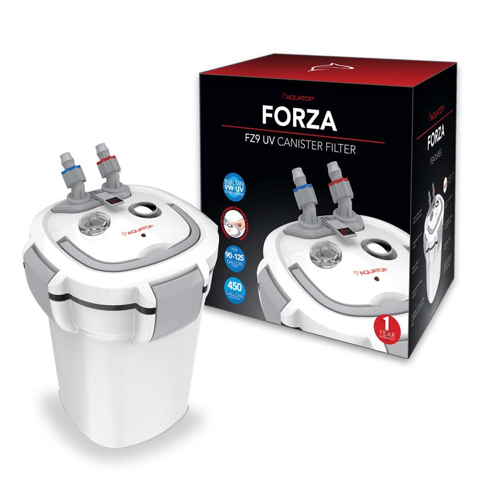 Aquatop FORZA FZ9 Canister Filter with UV Sterilizer White, Grey