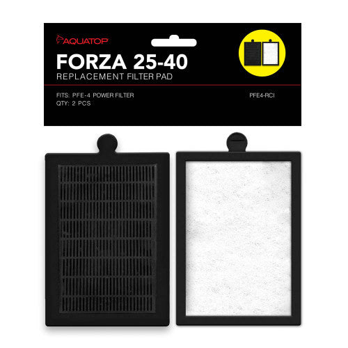 Aquatop FORZA Replacement Filter Inserts with Premium Activated Carbon 25 - 40 Black White 2 Pack - Aquarium