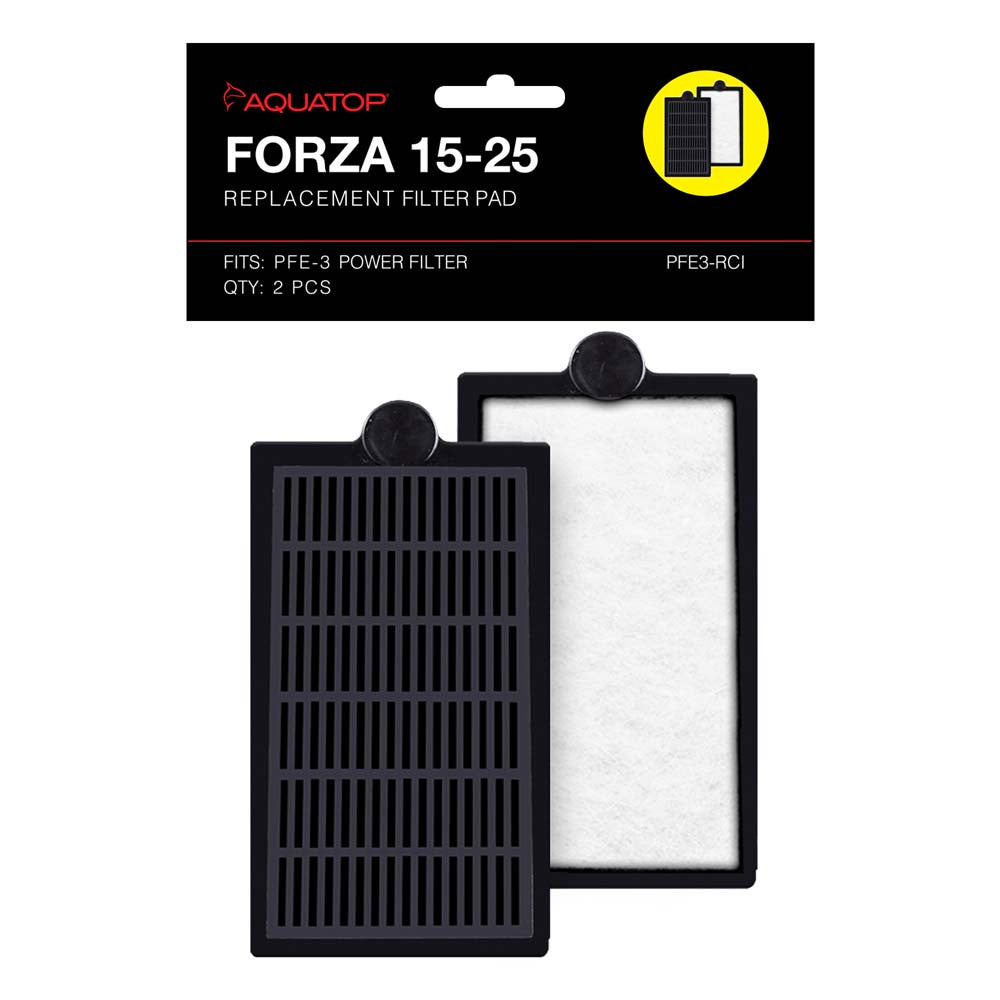 Aquatop FORZA Replacement Filter Inserts with Premium Activated Carbon 15-25 Black, White 2 Pack