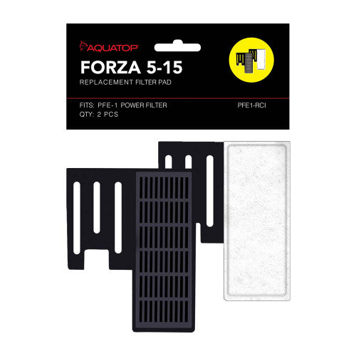 Aquatop FORZA Replacement Filter Inserts with Premium Activated Carbon 5 - 15 Black White 2 Pack (D) - Aquarium