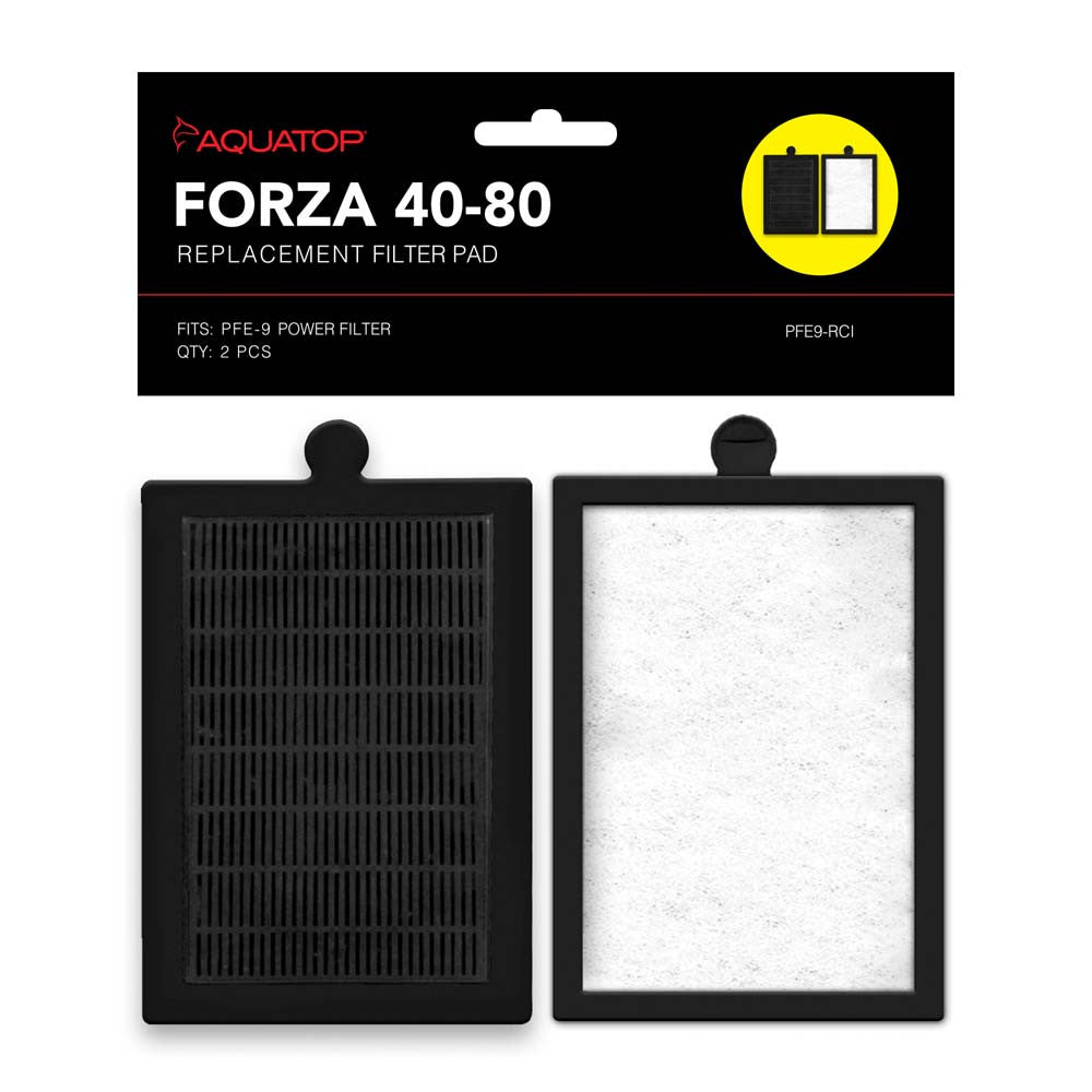 Aquatop FORZA Replacement Filter Inserts with Premium Activated Carbon 40-80 Black, White 2 Pack