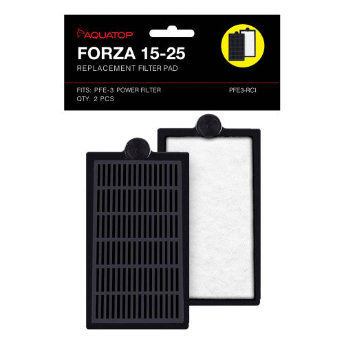 Aquatop FORZA Replacement Filter Inserts with Premium Activated Carbon 15 - 25 Black White 2 Pack - Aquarium