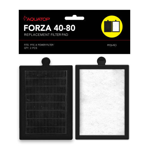 Aquatop FORZA Replacement Filter Inserts with Premium Activated Carbon 40 - 80 Black White 2 Pack - Aquarium