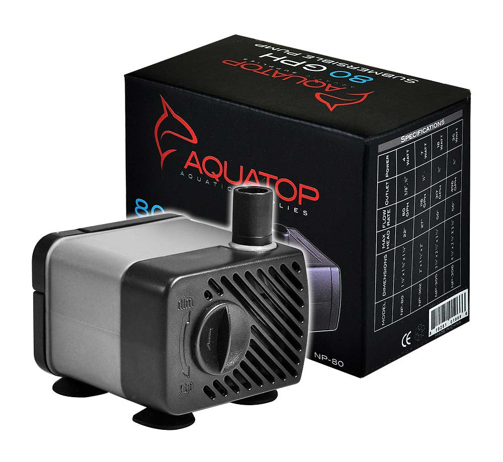 Aquatop NP-80 Aquarium Submersible Water Pump Black, Grey